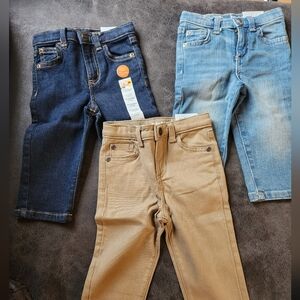 Jumping Beans set of three pairs of jeans/pants size 12 month NWT